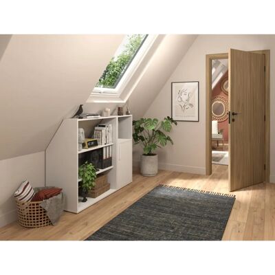 Vente-unique ADEZIO Meuble sous pente - Blanc - Publicité Vente-unique ADEZIO Meuble sous pente - Blanc - Publicité