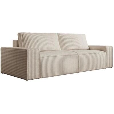 Vente-unique Canapé Beige Amelia 3 Places - Velours - Publicité Vente-unique Canapé Beige Amelia 3 Places - Velours - Publicité