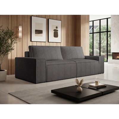 Vente-unique Canapé Velours Gris Amelia 3 Places - Salon - Publicité Vente-unique Canapé Velours Gris Amelia 3 Places - Salon - Publicité