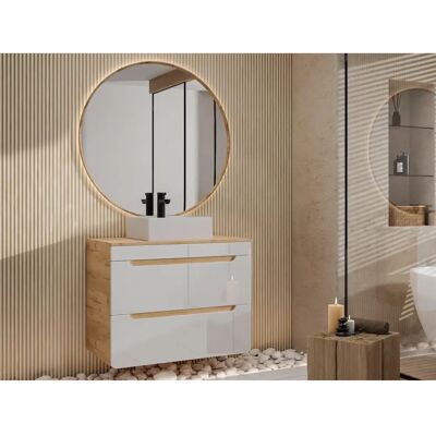 Vente-unique Aruba Bathroom Furniture - Natural White 80cm Vente-unique Aruba Bathroom Furniture - Natural White 80cm
