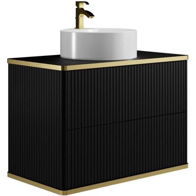 Vente-unique KELIZA Bathroom Furniture - Black, 80cm, Stylish & Eco Vente-unique KELIZA Bathroom Furniture - Black, 80cm, Stylish & Eco