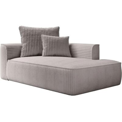Vente-unique Pineta Grau Samt Rechte Chaise Lounge - Möbel Vente-unique Pineta Grau Samt Rechte Chaise Lounge - Möbel