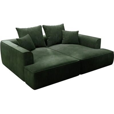 Vente-unique - Sofa mit tiefem Sitz in grünem Velours PINETA - Sofa Vente-unique - Sofa mit tiefem Sitz in grünem Velours PINETA - Sofa