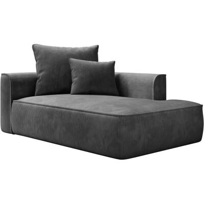 Vente-unique Chaise Longue en Velours Gris Anthracite - Canapé - Publicité Vente-unique Chaise Longue en Velours Gris Anthracite - Canapé - Publicité