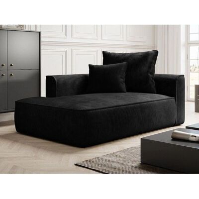 Vente-unique Canapé d'Angle Velours Noir - Chaise Longue - Publicité Vente-unique Canapé d'Angle Velours Noir - Chaise Longue - Publicité