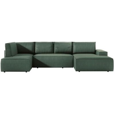 Vente-Unique Amelia Grüner Ecksofa - 8 Sitze mit Stauraum Vente-Unique Amelia Grüner Ecksofa - 8 Sitze mit Stauraum