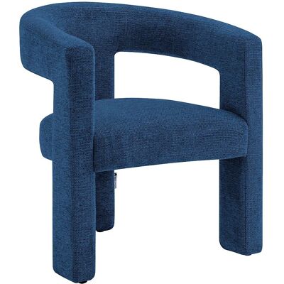 Vente-unique Fauteuil en Tissu Texturé Bleu - Publicité Vente-unique Fauteuil en Tissu Texturé Bleu - Publicité
