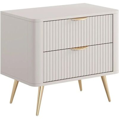 Pascal Morabito Elonaria Nachttisch Beige und Gold - Nachttisch Pascal Morabito Elonaria Nachttisch Beige und Gold - Nachttisch