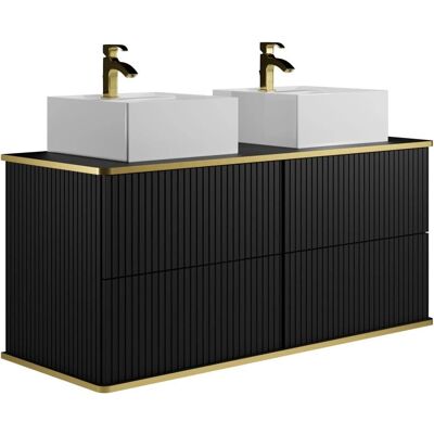 Vente-unique Ensemble de Mobilier de Salle de Bain - Noir - 120 cm Vente-unique Ensemble de Mobilier de Salle de Bain - Noir - 120 cm