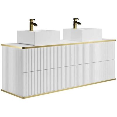 Mueble de baño KELIZA con 4 cajones - Blanco - 150cm Mueble de baño KELIZA con 4 cajones - Blanco - 150cm