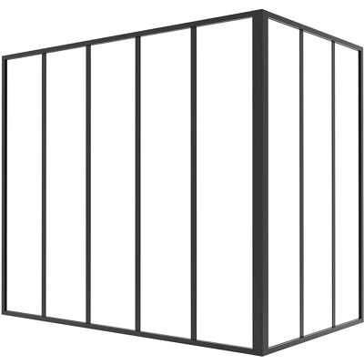 BAYVIEW - Verrière aluminium thermolaqué - 150x130 cm - Czarny - Verrière d’atelier BAYVIEW - Verrière aluminium thermolaqué - 150x130 cm - Czarny - Verrière d’atelier