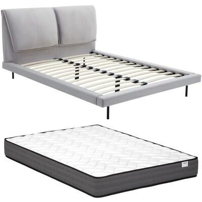 Lit en Velours IBEDIA 160x200cm - Matelas & Sommier - Publicité Lit en Velours IBEDIA 160x200cm - Matelas & Sommier - Publicité