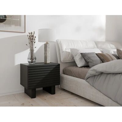 Vente-unique Ludima Nightstands - 2 pcs, MDF, Black - Contemporary Vente-unique Ludima Nightstands - 2 pcs, MDF, Black - Contemporary