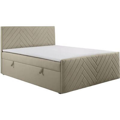 YSMÉE Komplettes Bettset mit Stauraum - 180x200 - Samtvelde Braun YSMÉE Komplettes Bettset mit Stauraum - 180x200 - Samtvelde Braun