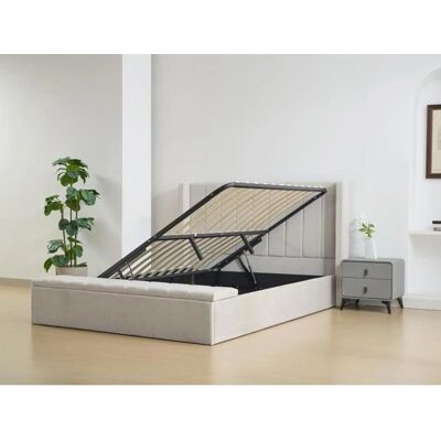 DOUINO Beige Stauraumbett mit Matratze & Rahmen DOUINO Beige Stauraumbett mit Matratze & Rahmen
