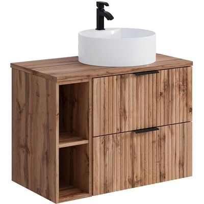 Vente-unique Zevara Wall-Mounted Bathroom Cabinet - Natural Light - 80cm Vente-unique Zevara Wall-Mounted Bathroom Cabinet - Natural Light - 80cm