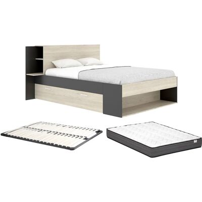 Kerosia Stauraumbett 140x190cm - Modern Bett mit Matratze Kerosia Stauraumbett 140x190cm - Modern Bett mit Matratze
