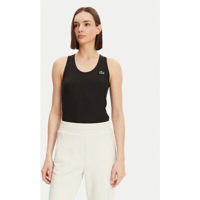 Débardeur Lacoste Logo noir pour femme - T-Shirt Débardeur Lacoste Logo noir pour femme - T-Shirt
