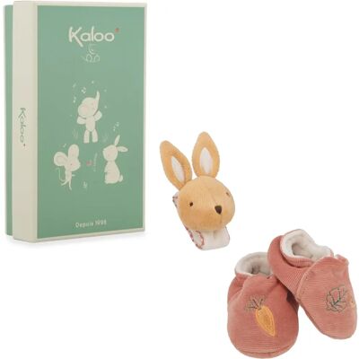 Set regalo bebé Kaloo - Sonaglio e pantofole - Nascita Set regalo bebé Kaloo - Sonaglio e pantofole - Nascita