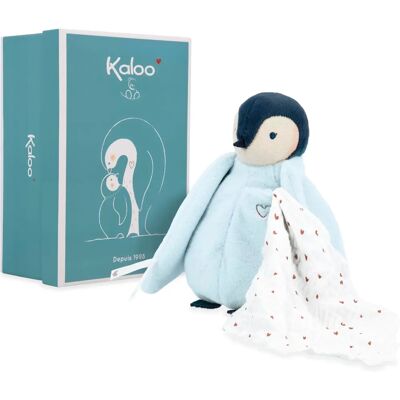 Modello Kaloo K212002 - Pinguino Blu in Peluche Morbida con Mussola - Scatola da Collezione Modello Kaloo K212002 - Pinguino Blu in Peluche Morbida con Mussola - Scatola da Collezione