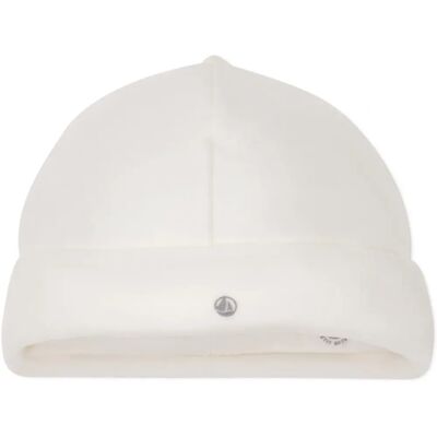 Bonnet bébé PETIT BATEAU - Coton blanc côtelé Bonnet bébé PETIT BATEAU - Coton blanc côtelé