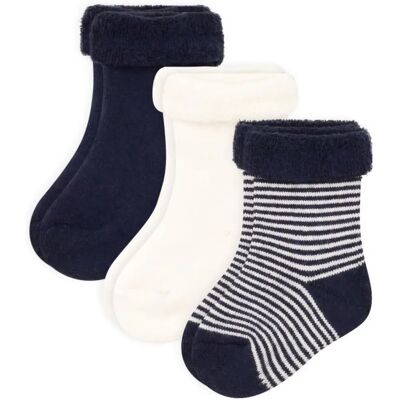 Chaussettes bébé Petit Bateau - Pack de 3 en marine - Chaussettes - Publicité Chaussettes bébé Petit Bateau - Pack de 3 en marine - Chaussettes - Publicité