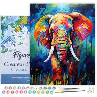 Figuredart Modèle : Fa10195 Y - Kit d'Art Éléphant Coloré - Publicité Figuredart Modèle : Fa10195 Y - Kit d'Art Éléphant Coloré - Publicité