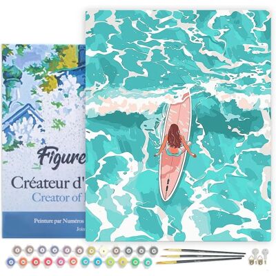 Figuredart 40x50cm Meisje tussen golven - Verfset Figuredart 40x50cm Meisje tussen golven - Verfset