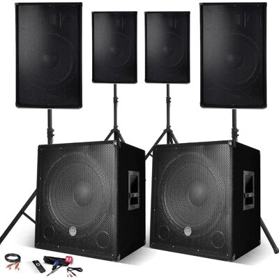 BM Sonic - 4400W - 4 enceintes - 2 subwoofers - Système de sonorisation - Publicité BM Sonic - 4400W - 4 enceintes - 2 subwoofers - Système de sonorisation - Publicité