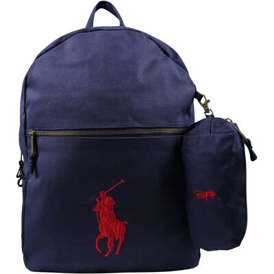 Ralph Lauren Ruksak - Blau, 100% Baumwolle - Zurück zur Schule Ralph Lauren Ruksak - Blau, 100% Baumwolle - Zurück zur Schule