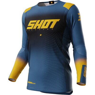 Maillot de motocross Shot Aerolite Ultima - Bleu Jaune - 2XL - Unisexe - Publicité Maillot de motocross Shot Aerolite Ultima - Bleu Jaune - 2XL - Unisexe - Publicité