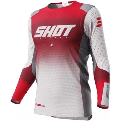 Maillot de motocross Shot Aerolite Ultima - Blanc Rouge - M - Unisex - Publicité Maillot de motocross Shot Aerolite Ultima - Blanc Rouge - M - Unisex - Publicité