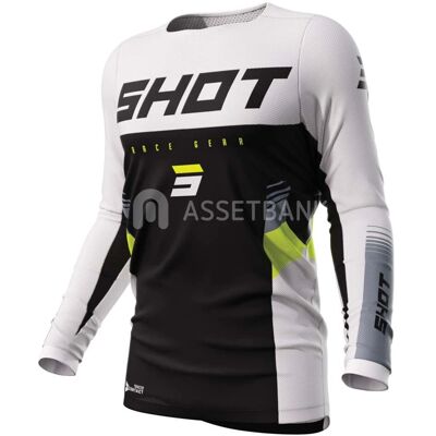 Camiseta de Motocross Shot Contact Tracer - Negro Blanco - S - Unisex Camiseta de Motocross Shot Contact Tracer - Negro Blanco - S - Unisex
