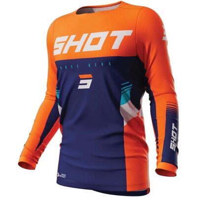 Camiseta de motocross Shot Contact Tracer 2XL - Unisex, Azul Naranja Camiseta de motocross Shot Contact Tracer 2XL - Unisex, Azul Naranja