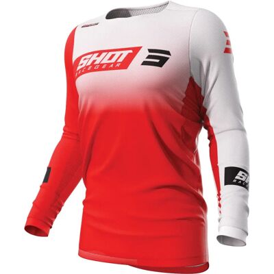 Maglia Unisex Shot Contact Scope Bianco Rosso - Motocross Maglia Unisex Shot Contact Scope Bianco Rosso - Motocross