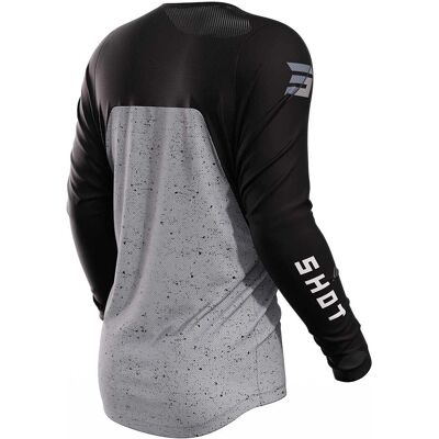 Maillot de motocross Shot Contact Speck - Noir Gris - L - Publicité Maillot de motocross Shot Contact Speck - Noir Gris - L - Publicité