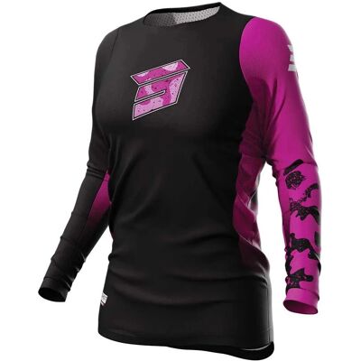 Maglietta da motocross femminile Shot Contact Shelly 2.0 Rosa/Nero - XS Maglietta da motocross femminile Shot Contact Shelly 2.0 Rosa/Nero - XS