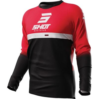 Maillot de Motocross Shot Devo Reflex - Noir Rouge - 2XL - Publicité Maillot de Motocross Shot Devo Reflex - Noir Rouge - 2XL - Publicité