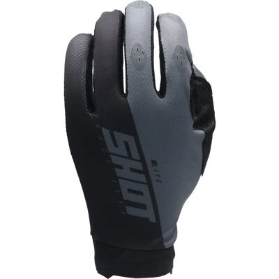 Gants de Motocross Shot Lite - Shot Race Gear - Noir Gris - Unisexe - Publicité Gants de Motocross Shot Lite - Shot Race Gear - Noir Gris - Unisexe - Publicité