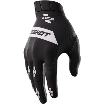 Gants de Motocross Shot Race - Noir Blanc - 3XL - Unisexe - Publicité Gants de Motocross Shot Race - Noir Blanc - 3XL - Unisexe - Publicité