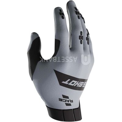 Gants de motocross Shot Race Noir Gris - S M - Publicité Gants de motocross Shot Race Noir Gris - S M - Publicité