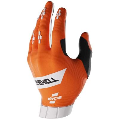 Gants de motocross unisex Shot Race blanc orange léger - Gants - Publicité Gants de motocross unisex Shot Race blanc orange léger - Gants - Publicité