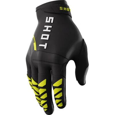 Gants de Motocross Shot Core Noir Jaune - 2XL - Publicité Gants de Motocross Shot Core Noir Jaune - 2XL - Publicité