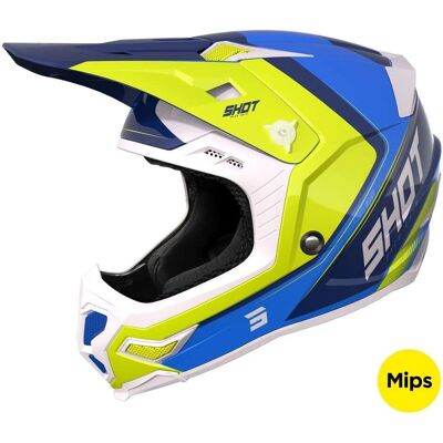 Shot Shot Core Fast Casco da Motocross - Blu Giallo - Casco da Moto Shot Shot Core Fast Casco da Motocross - Blu Giallo - Casco da Moto