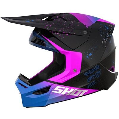 Casque Moto Cross Shot Furious Matrix - Violet Brillant 2XL - Publicité Casque Moto Cross Shot Furious Matrix - Violet Brillant 2XL - Publicité