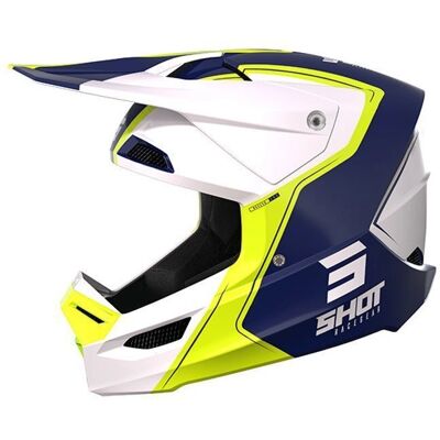 Casco da motocross Shot Furious Reflex - Blu Bianco Giallo 2XL Casco da motocross Shot Furious Reflex - Blu Bianco Giallo 2XL