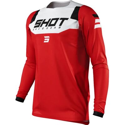 Maillot de motocross Shot Contact Chase - Blanc Rouge - 2XL - Publicité Maillot de motocross Shot Contact Chase - Blanc Rouge - 2XL - Publicité