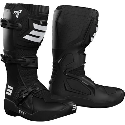 Bottes de motocross Shot Race 4 - Noir Blanc - 42 - Publicité Bottes de motocross Shot Race 4 - Noir Blanc - 42 - Publicité