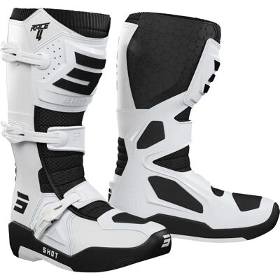 Botas de motocross Shot Race 4 - Cuero sintético, Hebillas ajustables - Botas de motocross Botas de motocross Shot Race 4 - Cuero sintético, Hebillas ajustables - Botas de motocross