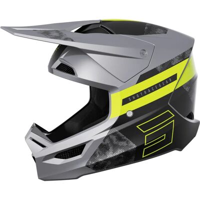 Casque Shot Furious - Noir Gris Jaune Néon - Casque Cross - Publicité Casque Shot Furious - Noir Gris Jaune Néon - Casque Cross - Publicité